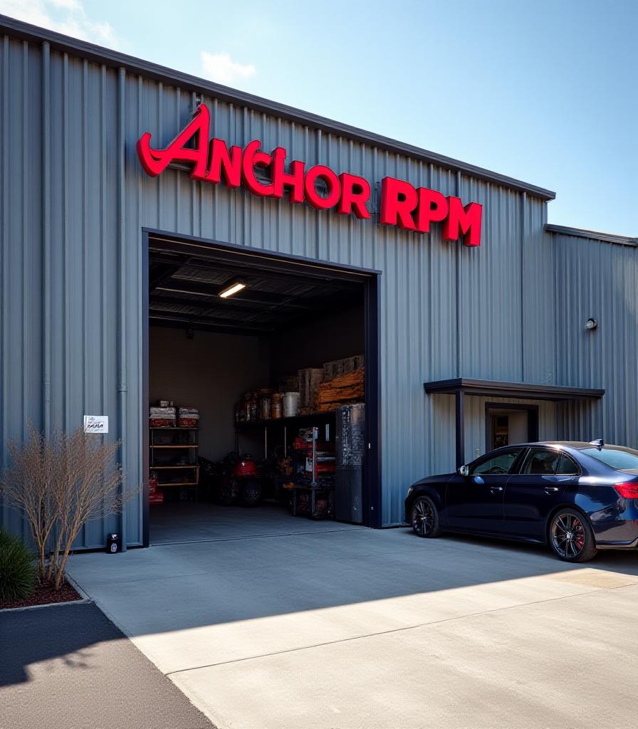 Exterior shot of the Anchor RPM workshop entrance in Melbourne